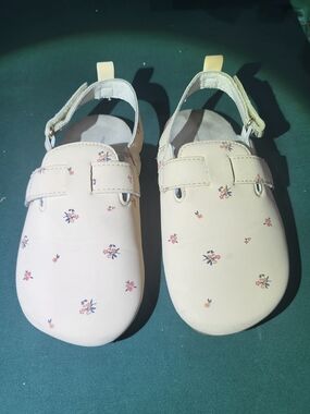 Baby Floral Slingback Shoes in Pale Pink